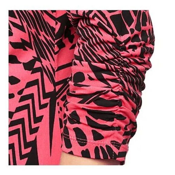 Susan Graver Women 2X Printed Liquid Knit Cascade Front Cardigan Spicy Coral NWT - Picture 3 of 4